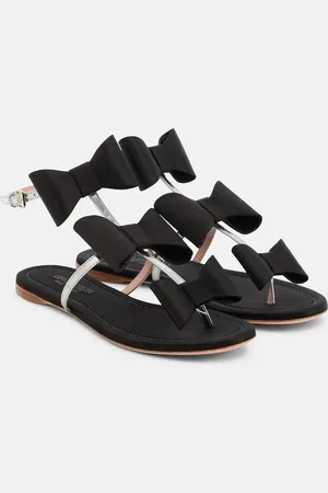 Giambattista Valli Sandales Pop Bow en satin et cuir