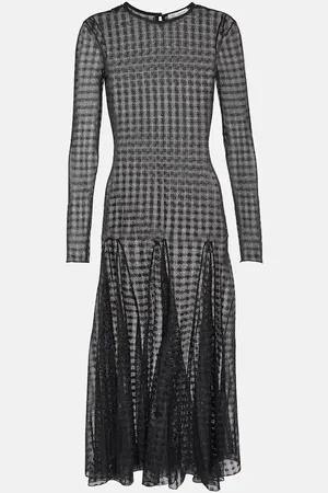 Ami Robe midi en dentelle à carreaux