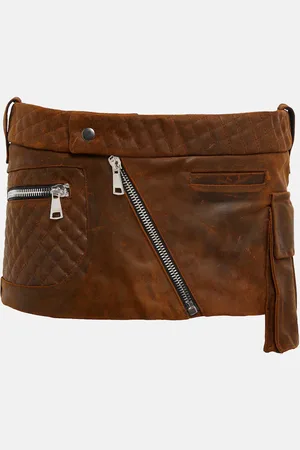 LAQUAN SMITH Mini-jupe cargo en cuir