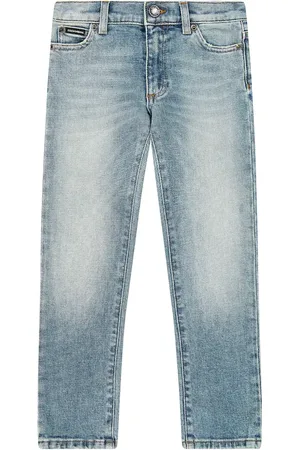 Dolce & Gabbana Jean droit en coton mélangé à logo