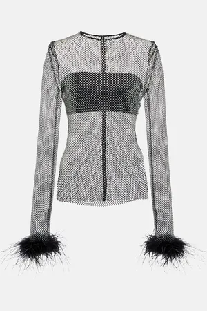 GIUSEPPE DI MORABITO Top à ornements et plumes