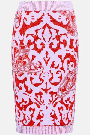 Vivienne Westwood Jupe midi Iron Orb en jacquard de coton mélangé
