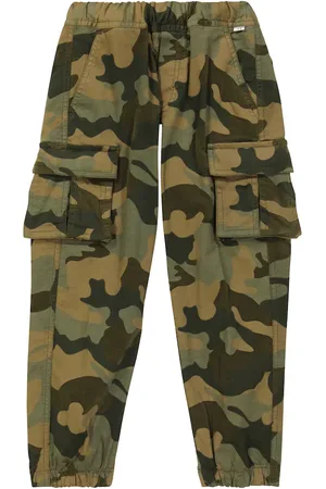 Il gufo Pantalon cargo en coton mélangé à motif camouflage