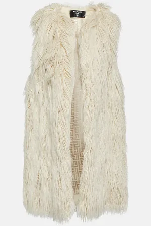 Balmain Veste sans manches en fourrure synthétique
