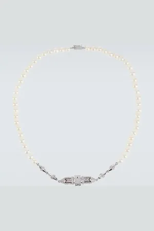 Rainbow K Collier Majesty en or 14 ct, perles et diamants