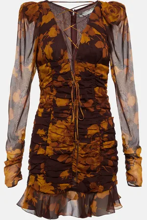 Alessandra Rich Robe en soie à fleurs