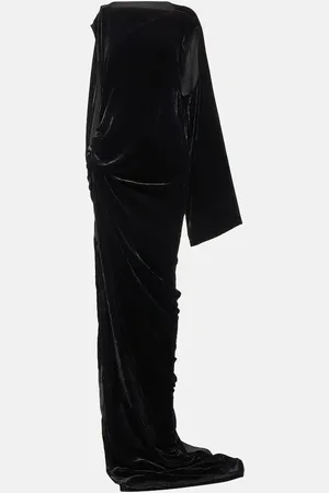 Rick Owens Robe longue asymétrique en velours