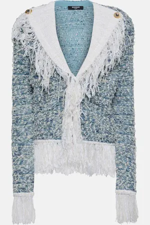 Balmain Veste en tweed de denim