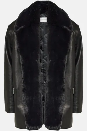 MAGDA BUTRYM Veste en cuir à fourrure synthétique