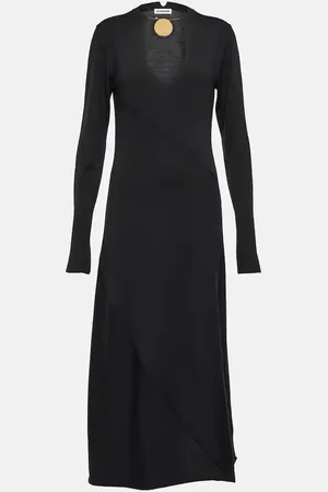 Jil Sander Robe midi en laine vierge