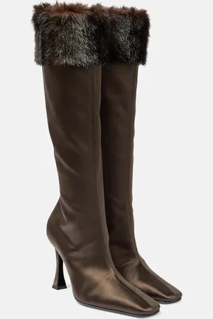 MAGDA BUTRYM Bottes en satin et fourrure synthétique
