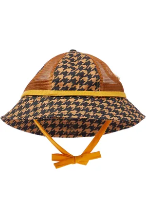 Mini Rodini Chapeau bob en coton et résille à carreaux