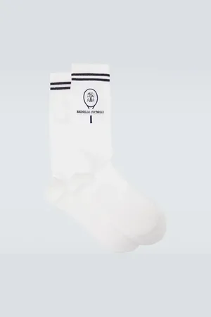 Brunello Cucinelli Chaussettes en coton mélangé