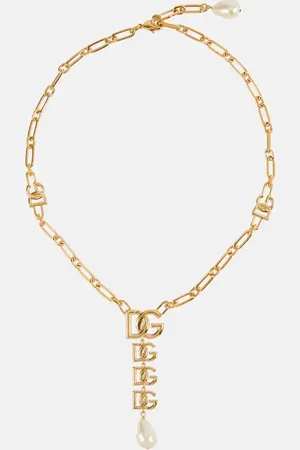 Dolce & Gabbana Collier à perles fantaisie et logo