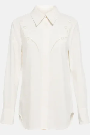 Chloé Chloé Chemise en crêpe à broderies anglaises