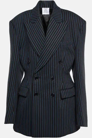 Vetements Blazer rayé en coton mélangé
