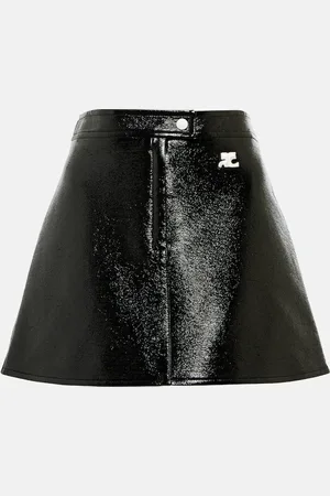 Courrèges Courrèges Mini-jupe en cuir synthétique à logo