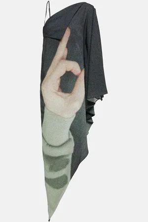 Maison Margiela Robe midi imprimée asymétrique
