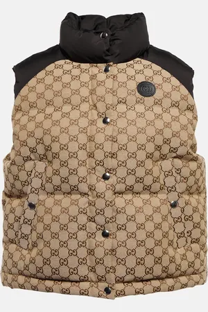 Gucci Veste doudoune sans manches en toile de coton GG
