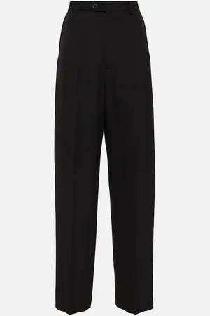 Balenciaga Pantalon ample à taille mi-haute en laine