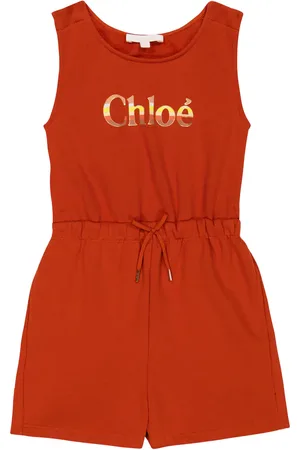 Chloé Chloé Kids Combi-short en coton à logo