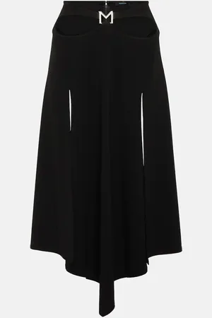 MUGLER Jupe midi asymétrique à logo