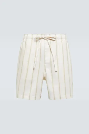 COMMAS Short rayé en lin et coton