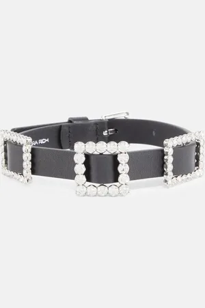 Alessandra Rich Choker en cuir à ornements