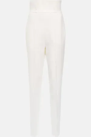 Nensi Dojaka Pantalon de mariée slim en laine mélangée