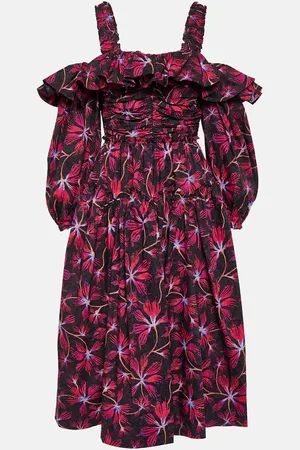 ULLA JOHNSON Robe midi Caprice en coton à fleurs