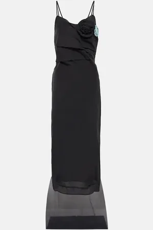 Prada Robe longue en crêpe de nylon