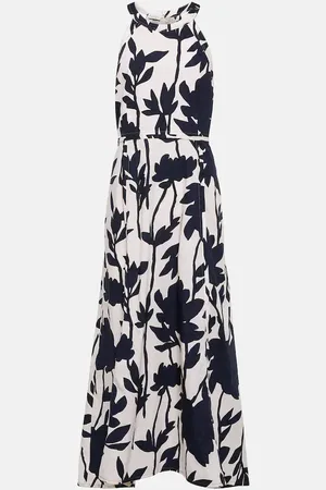 Brunello Cucinelli Robe midi en coton à fleurs