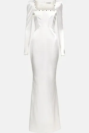 Alessandra Rich Robe longue en soie mélangée