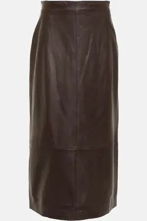 Vince Jupe midi en cuir