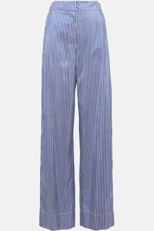 Burberry Pantalon ample rayé en soie