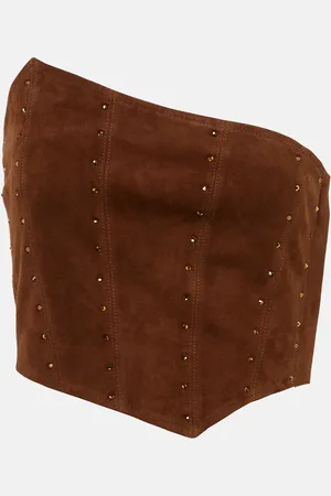 Alessandra Rich Top asymétrique en daim