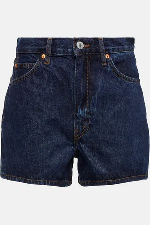 RE/DONE Short The Midi à taille haute en jean