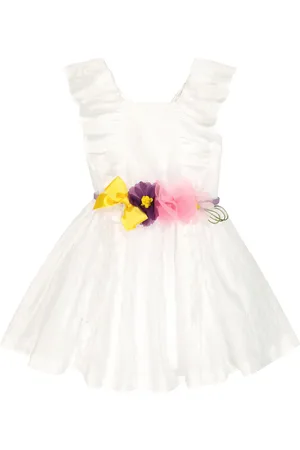 MONNALISA Robe à broderies anglaises et ornements