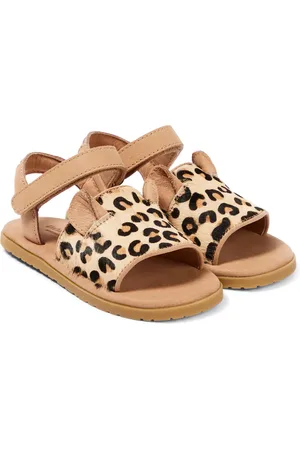 Donsje Sandales Lara en cuir à motif léopard