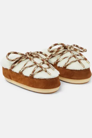 Moon Boot Mules en shearling et daim