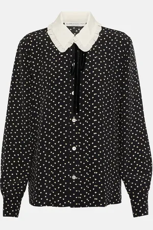 Alessandra Rich Blouse en soie à pois