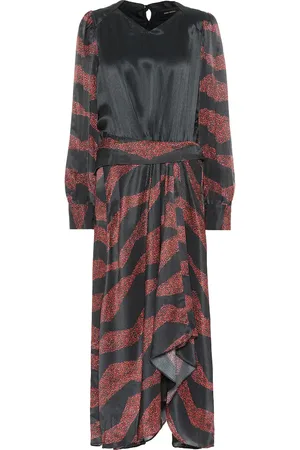 Isabel Marant Robe midi Romina imprimée en satin
