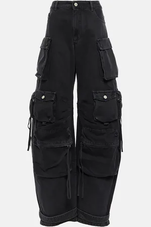 The Attico Pantalon cargo Fern à taille basse en jean
