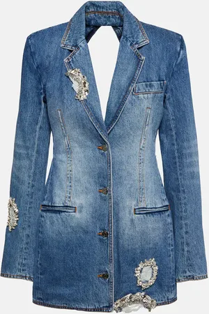 AREA Blazer en jean à ornements