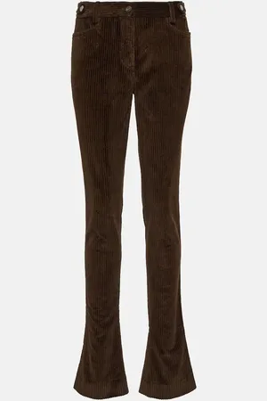 Dolce & Gabbana Pantalon évasé à taille basse en velours côtelé