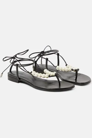 MAGDA BUTRYM Sandales en cuir à perles fantaisie