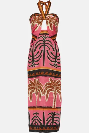 JOHANNA ORTIZ Robe midi imprimée en lin