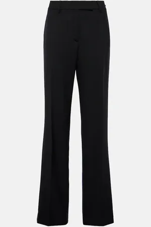 Prada Pantalon droit à taille haute en laine