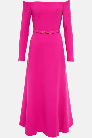 GABRIELA HEARST Robe midi Carole en laine à encolure bardot