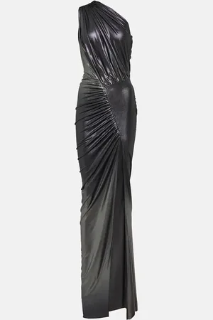 Rick Owens Robe longue asymétrique métallisée